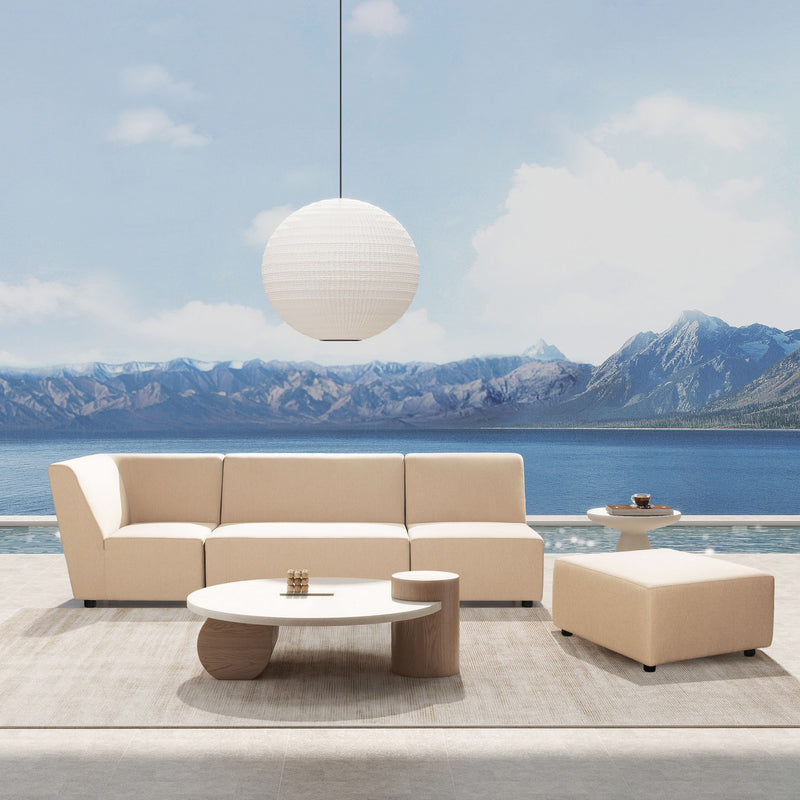 Cleo - Modular Upholstered Deep Seating Patio Corner Chair Axroma Olefin - R&R Furniture Gallery (Fountain Valley, CA)