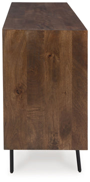 Dreggan - Accent Cabinet - Brown / Gold Finish - R&R Furniture Gallery (Fountain Valley, CA)