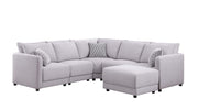 Penelope - Fabric Reversible Modular Sectional Sofa With Ottoman And Pillows - R&R Furniture Gallery (Fountain Valley, CA)