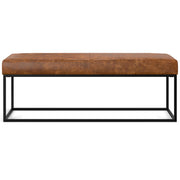 Candice - Ottoman Bench - Tan / Black - R&R Furniture Gallery (Fountain Valley, CA)