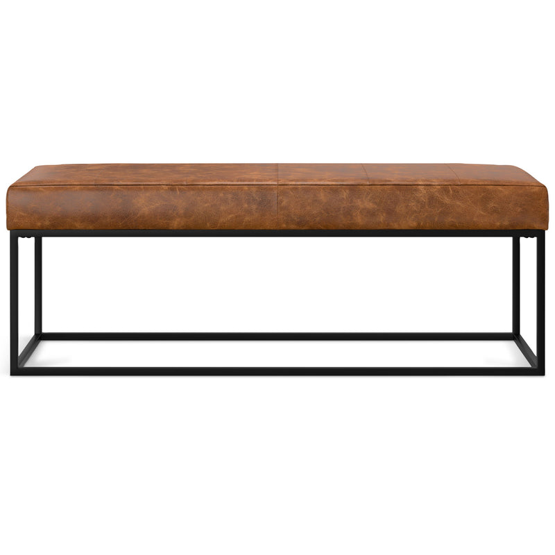 Candice - Ottoman Bench - Tan / Black - R&R Furniture Gallery (Fountain Valley, CA)