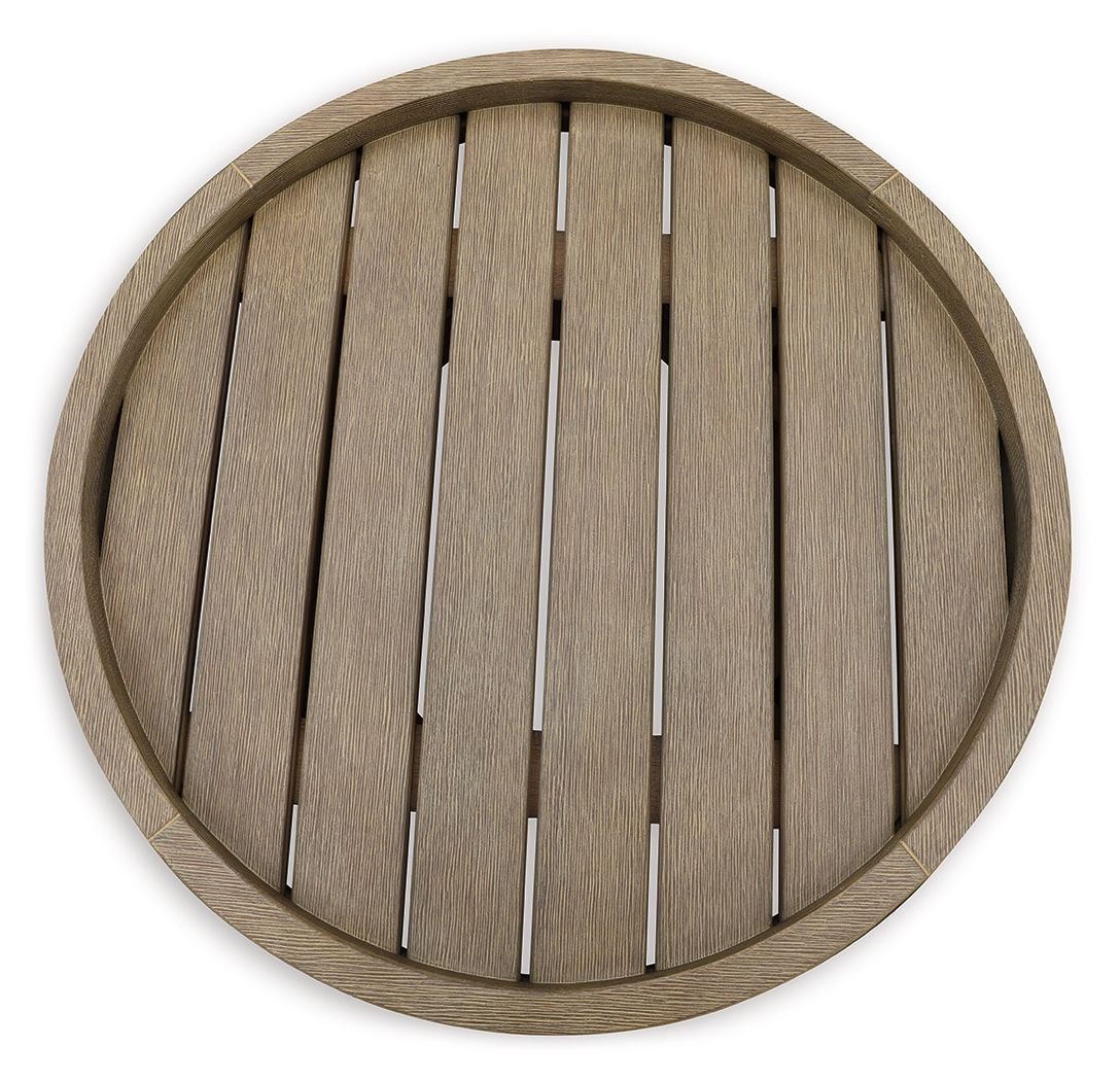 Marina Sun - Round End Table - Beige - R&R Furniture Gallery (Fountain Valley, CA)