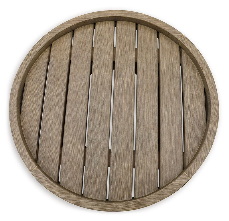Marina Sun - Round End Table - Beige - R&R Furniture Gallery (Fountain Valley, CA)