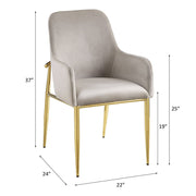 Barnard - Side Chair (Set of 2) - Gray Velvet & Mirrored Gold - R&R Furniture Gallery (Fountain Valley, CA)