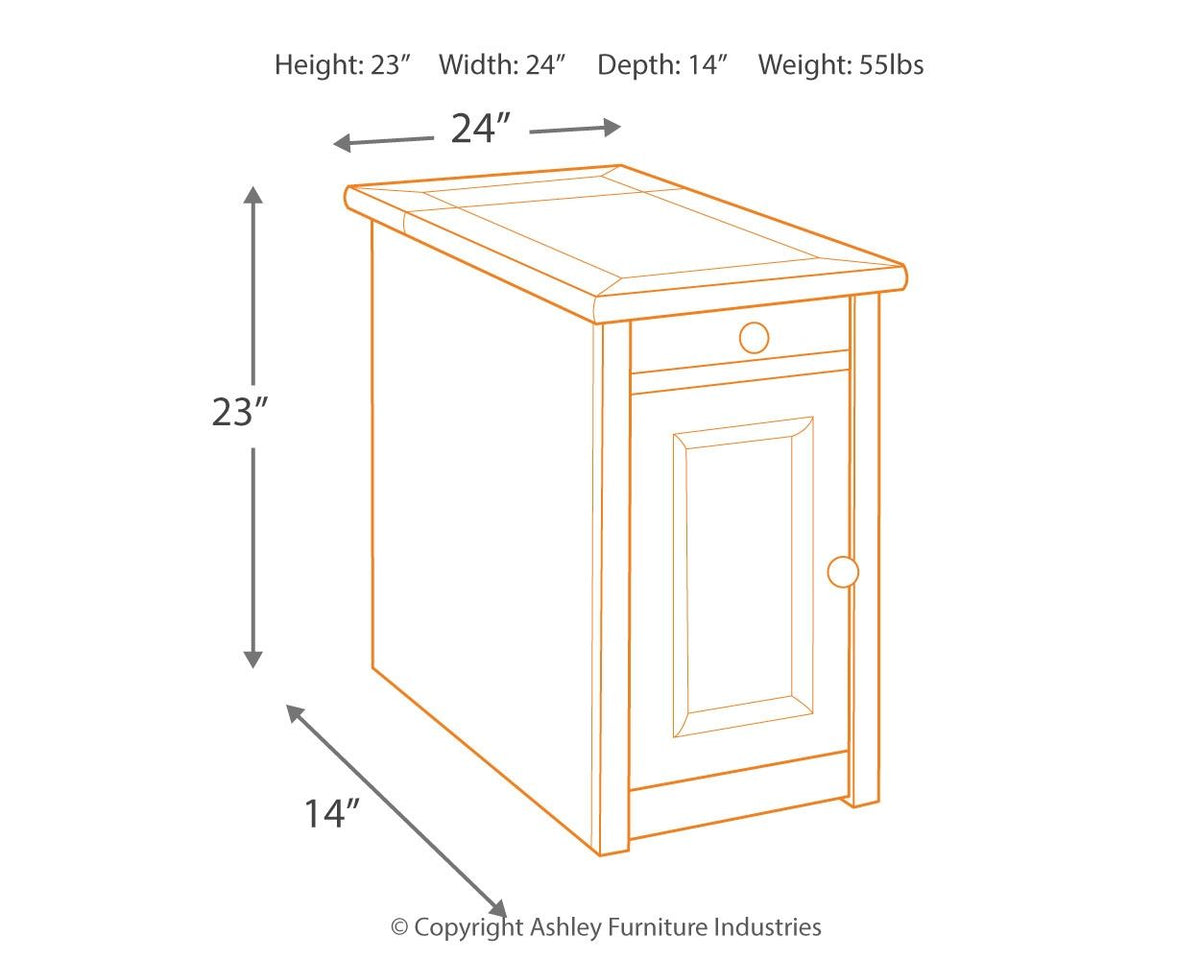 Tyler Creek - Chair Side End Table - Grayish Brown / Black - R&R Furniture Gallery (Fountain Valley, CA)