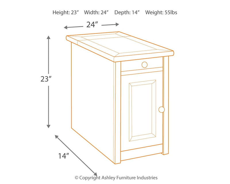 Tyler Creek - Chair Side End Table - Grayish Brown / Black - R&R Furniture Gallery (Fountain Valley, CA)