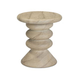 Hyre - Indoor / Outdoor Concrete Side Table - Faux Travertine - R&R Furniture Gallery (Fountain Valley, CA)