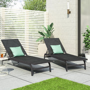 Noble House Finn outdoor chaise lounge with modern design, featuring plush cushions for comfortable relaxation.