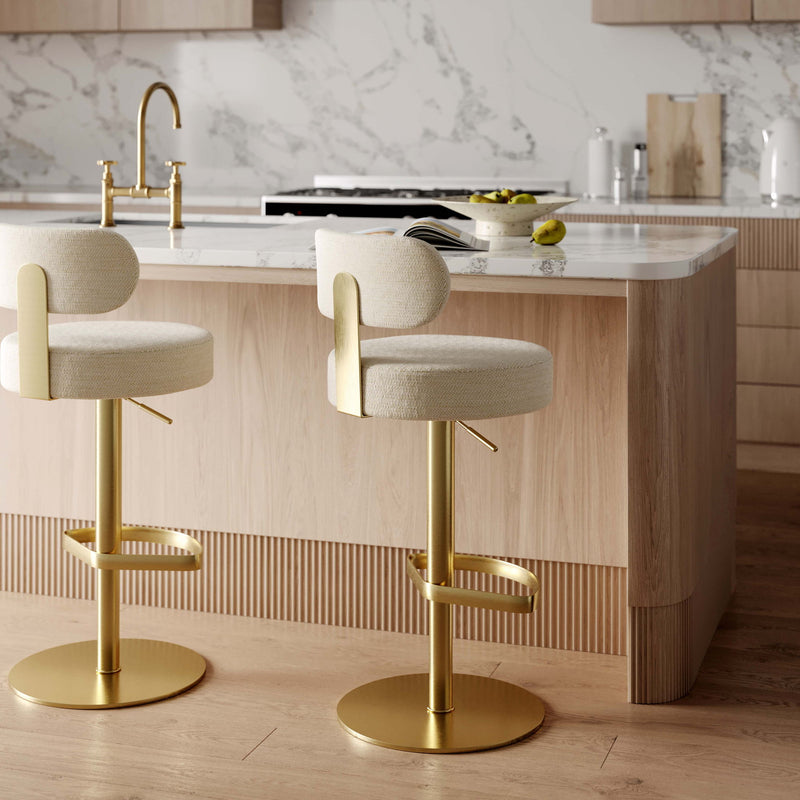 Primrose - Adjustable Stool - Cream - R&R Furniture Gallery (Fountain Valley, CA)