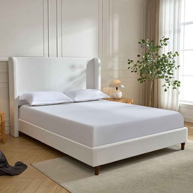 Harper - Tall Headboard Upholstered Bed / High Headboard / Elegant Simplicity / No Box Spring Needed - R&R Furniture Gallery (Fountain Valley, CA)