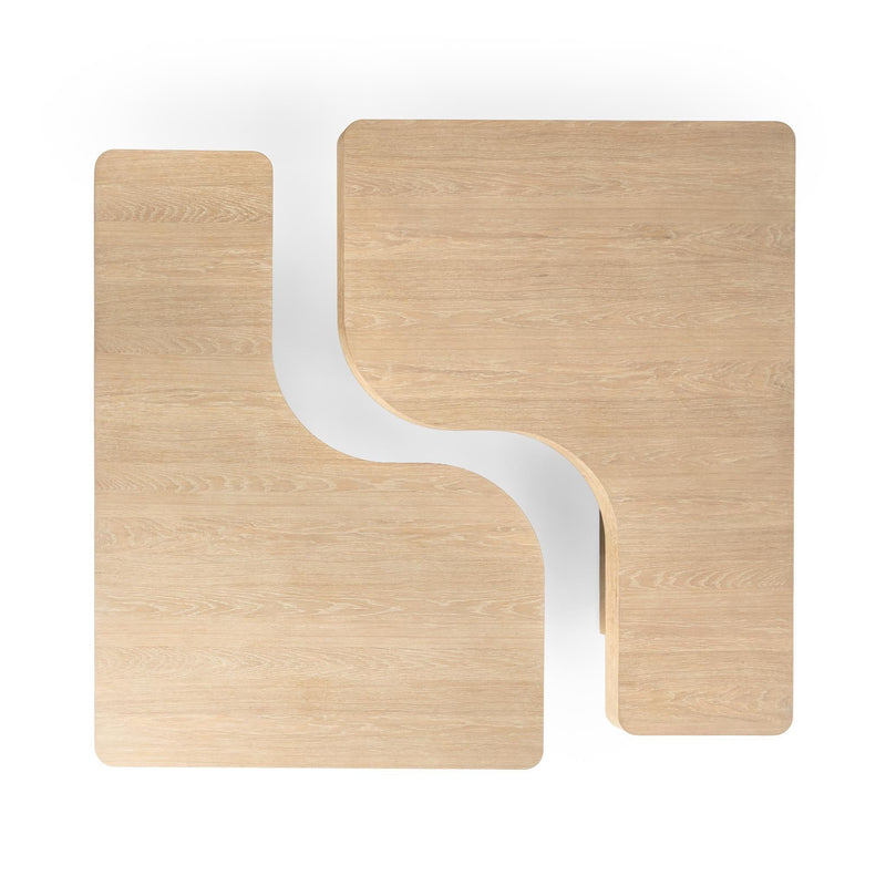 Classic Home Melina coffee table with a sleek wooden surface and modern design, perfect for living room decor.