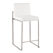 Lumi Source Fuji contemporary high back counter stool with wooden finish and modern design, showcasing a sleek, functional seating option.