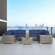 Modern Patio Rattan Sectional Set With Cushions - R&R Furniture Gallery (Fountain Valley, CA)