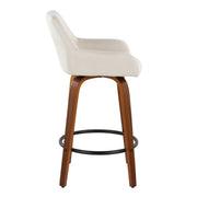 Lumi Source Daniella contemporary fixed height counter stool set with swivel, round footrest, and modern design.