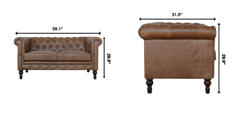 Buffalo - Chesterfield Sofa - Brown - R&R Furniture Gallery (Fountain Valley, CA)