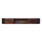 Lunar - 2 Drawer Floating Console - Chestnut - R&R Furniture Gallery (Fountain Valley, CA)