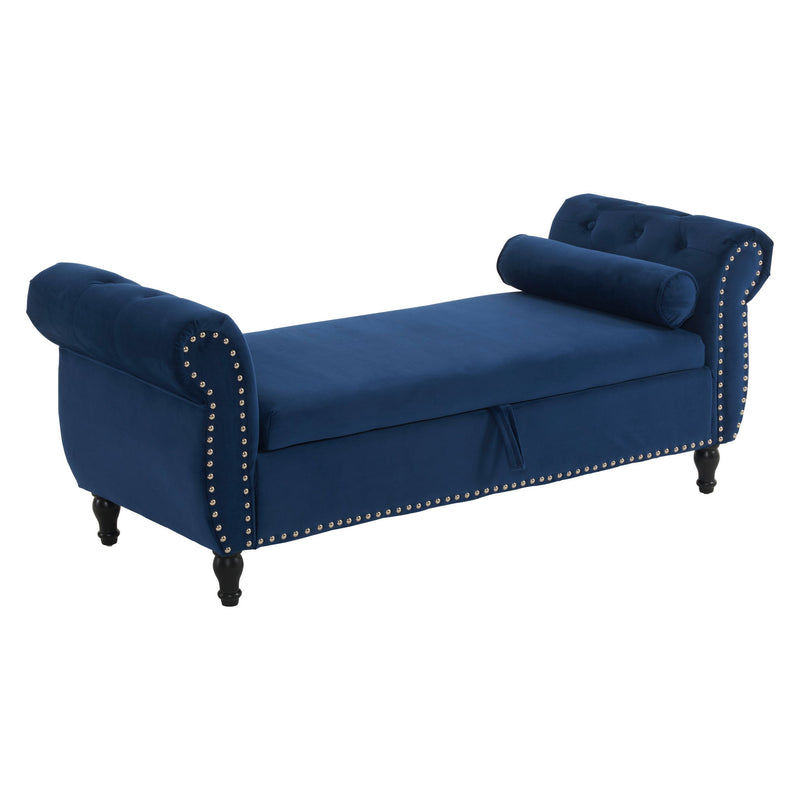 Luxurious Multifunctional Storage Ottoman Bench With Pillow - R&R Furniture Gallery (Fountain Valley, CA)