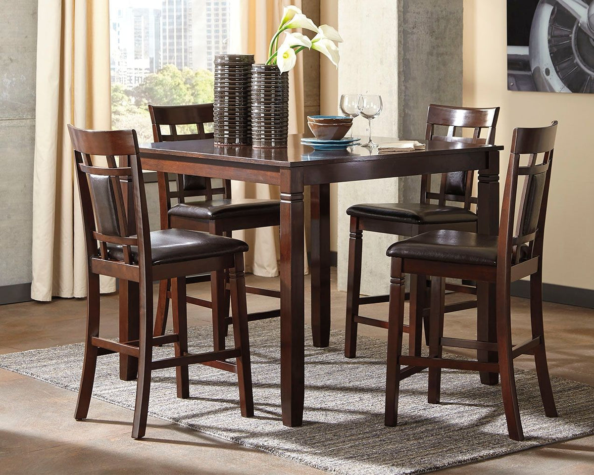 Bennox - DRM Counter Table Set (Set of 5) - Brown - R&R Furniture Gallery (Fountain Valley, CA)