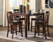 Bennox - DRM Counter Table Set (Set of 5) - Brown - R&R Furniture Gallery (Fountain Valley, CA)