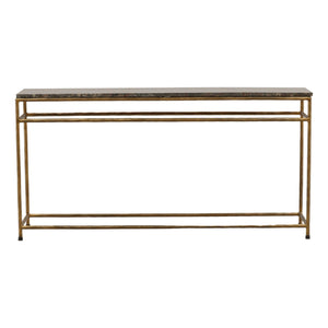 Anselmo - Console Table - Brown And Green And Antique Brass
