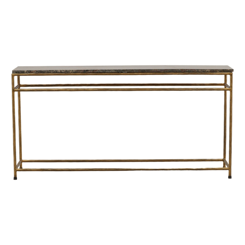 Anselmo - Console Table - Brown And Green And Antique Brass