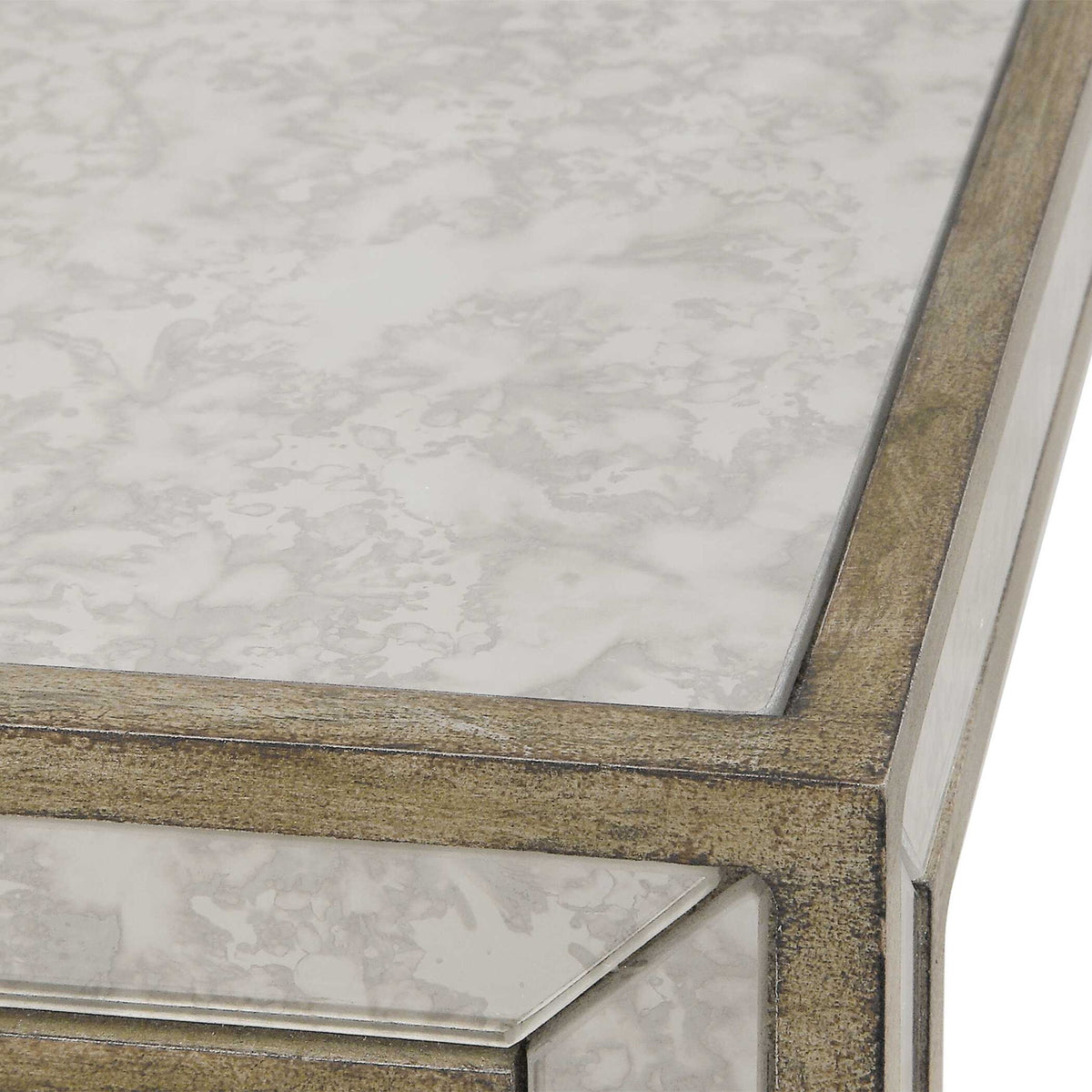Julie - Mirrored End Table - Silver