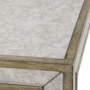 Julie - Mirrored End Table - Silver