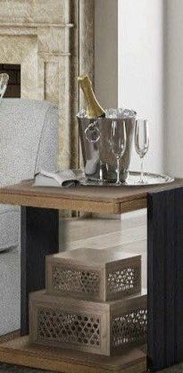 Channel - Chairside Table - Black - R&R Furniture Gallery (Fountain Valley, CA)