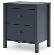Simmenfort - Two Drawer Night Stand - Navy Blue - R&R Furniture Gallery (Fountain Valley, CA)