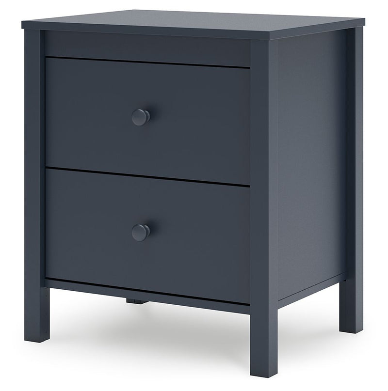 Simmenfort - Two Drawer Night Stand - Navy Blue - R&R Furniture Gallery (Fountain Valley, CA)