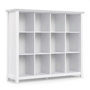 Simpli-Home Acadian handcrafted cube storage organizer with multiple compartments for versatile home organization.