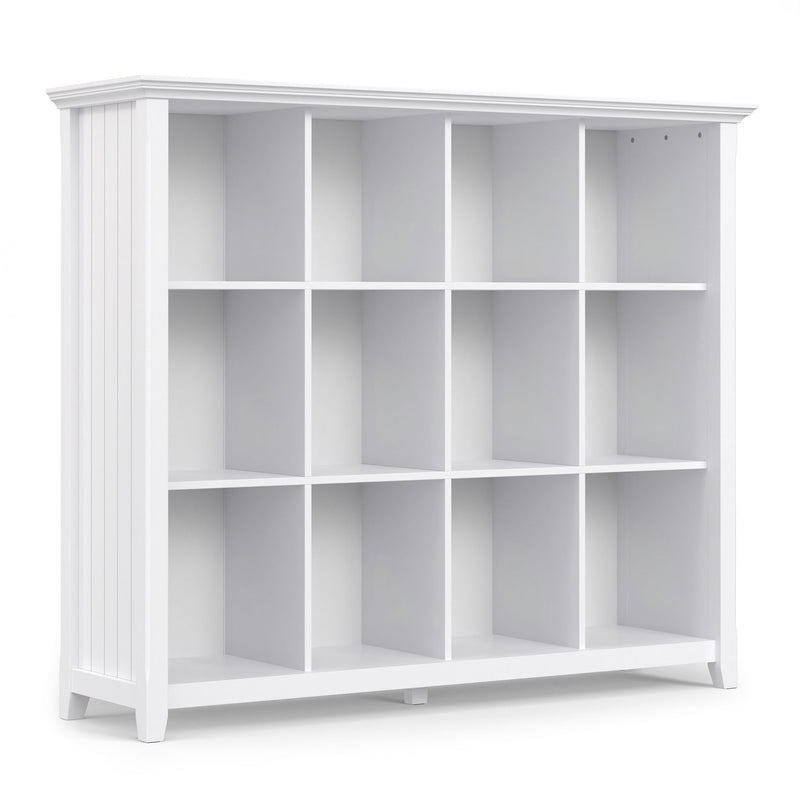 Simpli-Home Acadian handcrafted cube storage organizer with multiple compartments for versatile home organization.