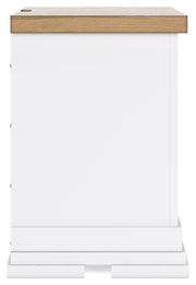 Ashbryn - Three Drawer Night Stand - White / Natural - R&R Furniture Gallery (Fountain Valley, CA)