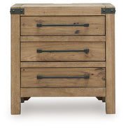 Ridgester - Three Drawer Night Stand - Light Brown - R&R Furniture Gallery (Fountain Valley, CA)
