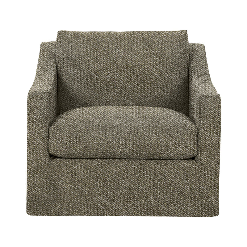 Classic Home Kipton swivel chair with a cushioned seat and backrest, featuring a modern design and smooth rotating base.