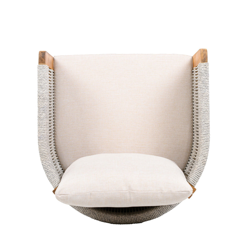 Outdoor Dining Chairs & Rope Handles (Set of 2) - Beige / Teak - R&R Furniture Gallery (Fountain Valley, CA)