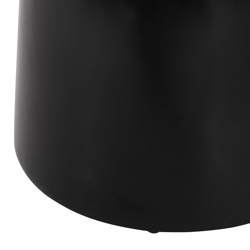 Modern outdoor metal end table by Noble House featuring a large, sleek design with a sturdy metal frame and a spacious tabletop.