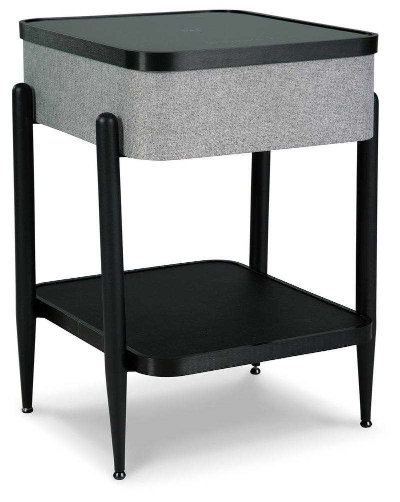 Jorvalee - Accent Table with Speaker - Gray / Black - R&R Furniture Gallery (Fountain Valley, CA)