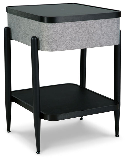 Jorvalee - Accent Table with Speaker - Gray / Black - R&R Furniture Gallery (Fountain Valley, CA)