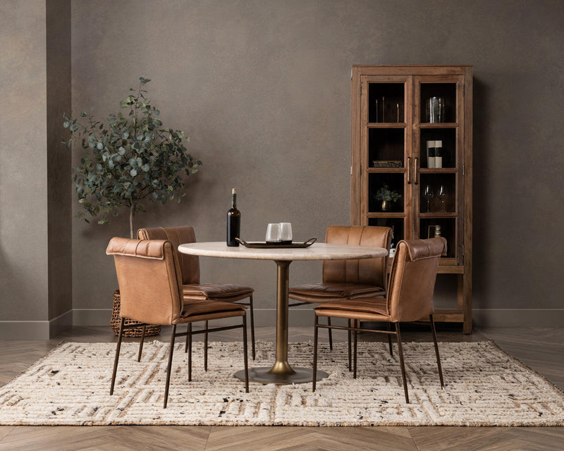 Malani - Travertine Gathering Table - R&R Furniture Gallery (Fountain Valley, CA)