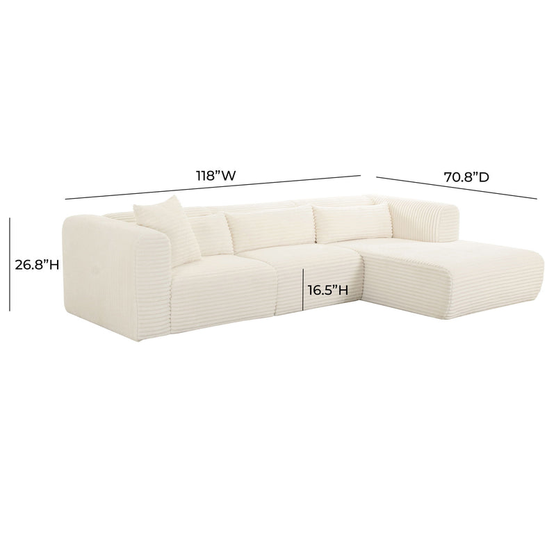 Tarra - Fluffy Oversized Corduroy Modular Sectional - R&R Furniture Gallery (Fountain Valley, CA)