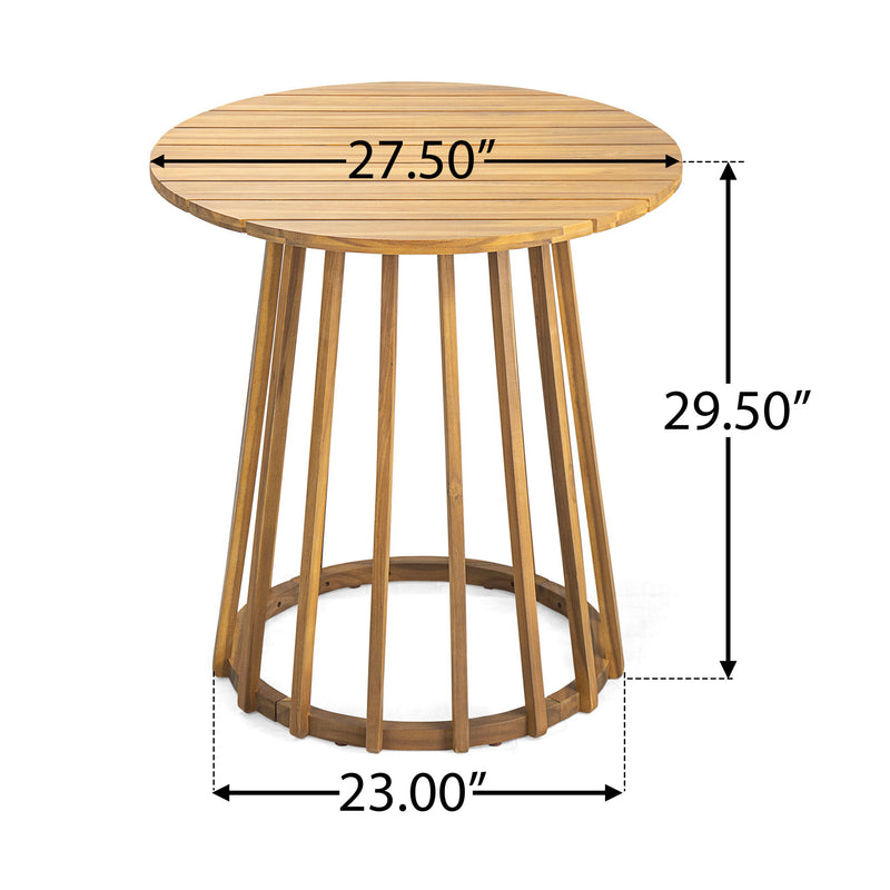 Outdoor Round Top Dining Table, Round Bistro Table - Teak - R&R Furniture Gallery (Fountain Valley, CA)