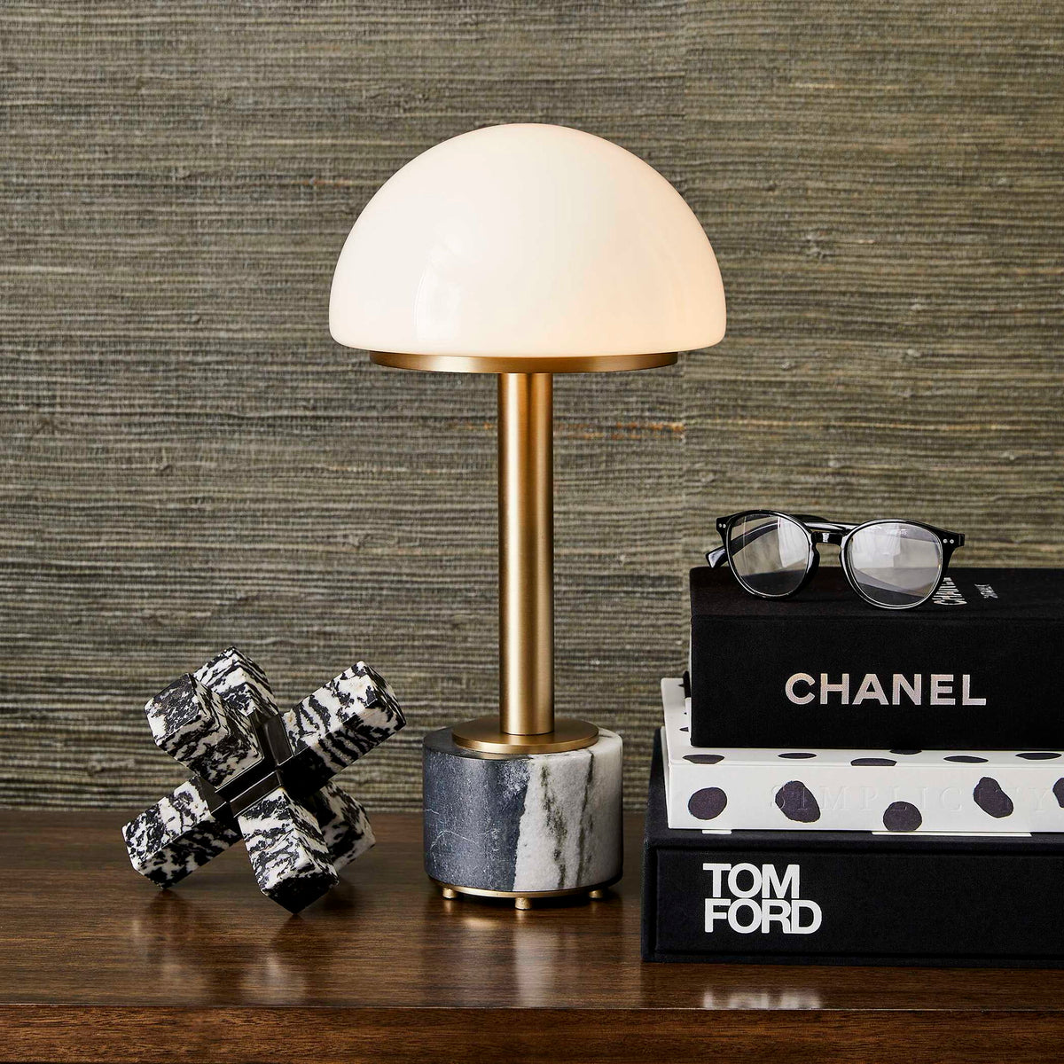 Mushroom - Mini Lamp - Panda Marble