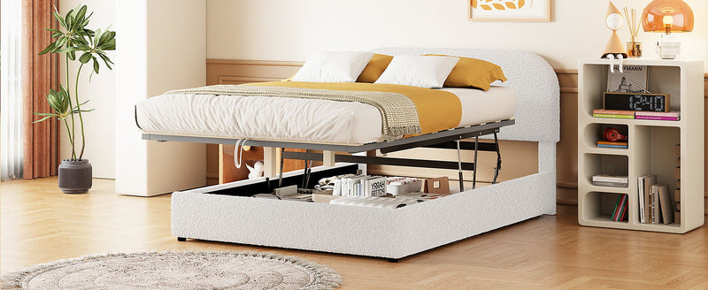 Upholstered Platform Bed With Hydraulic Storage System - R&R Furniture Gallery (Fountain Valley, CA)
