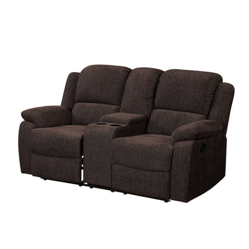 Madden - Motion Loveseat With Console - Brown Chenille - R&R Furniture Gallery (Fountain Valley, CA)