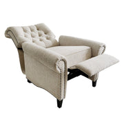 Aidan - Push Back Recliner Chair With Tufted Back And Nailhead Trim - Cream - R&R Furniture Gallery (Fountain Valley, CA)