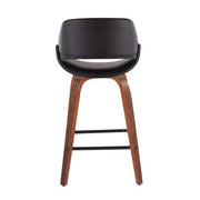 Lumi Source Fabrico mid-century modern counter stool set of 2 with wooden legs and upholstered seats, stylish and versatile for kitchen counters