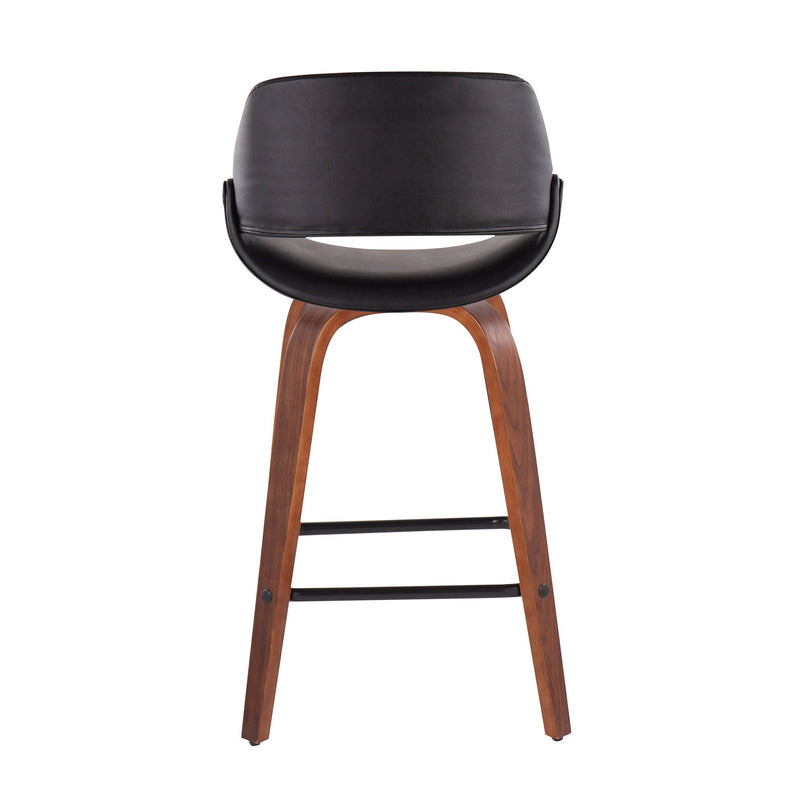 Lumi Source Fabrico mid-century modern counter stool set of 2 with wooden legs and upholstered seats, stylish and versatile for kitchen counters