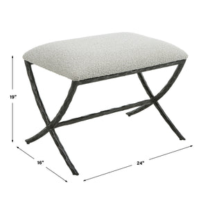 Brisby - Fabric Small Bench - Gray