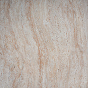 Beige lightweight concrete side table with travertine top, suitable for outdoor or indoor use, by Noble House.